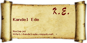 Kandel Ede névjegykártya